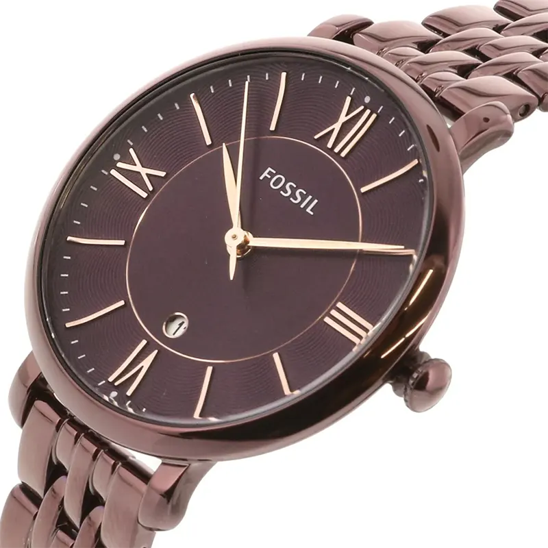 Fossil Jacqueline Wine Dial Casual Ladies Watch- ES4100